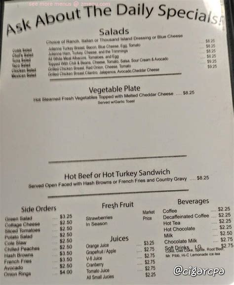 paul's country kitchen menu